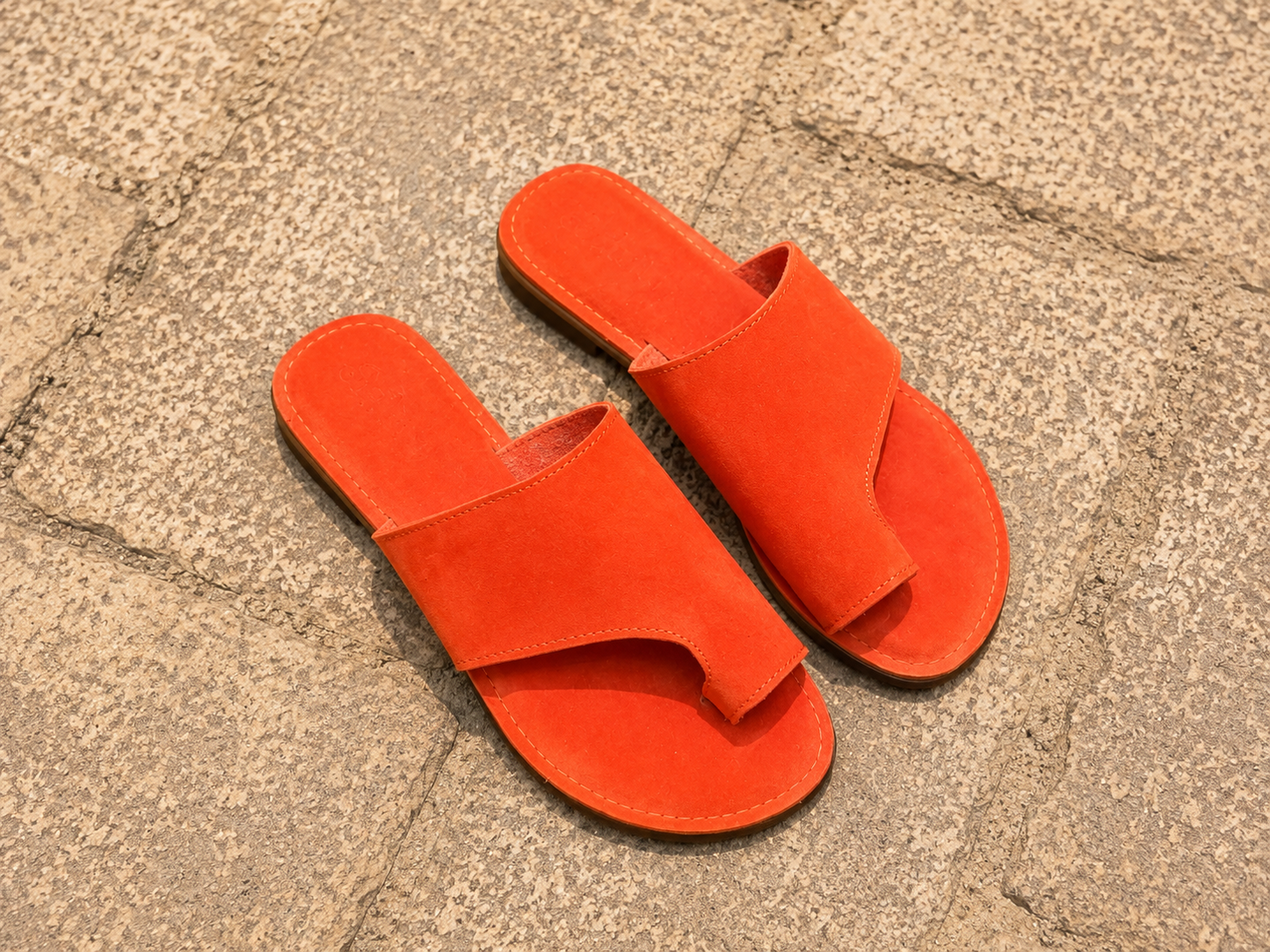 Sandales en cuir Orange