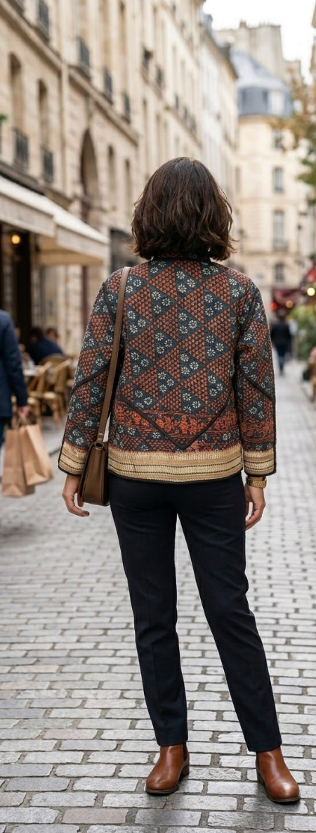 Veste Kantha réversible — Pièce unique n°002