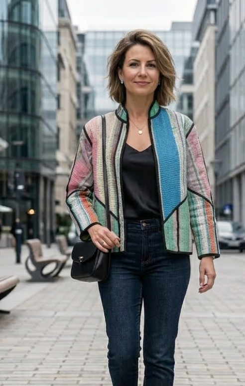 Veste Kantha réversible — Pièce unique n°012