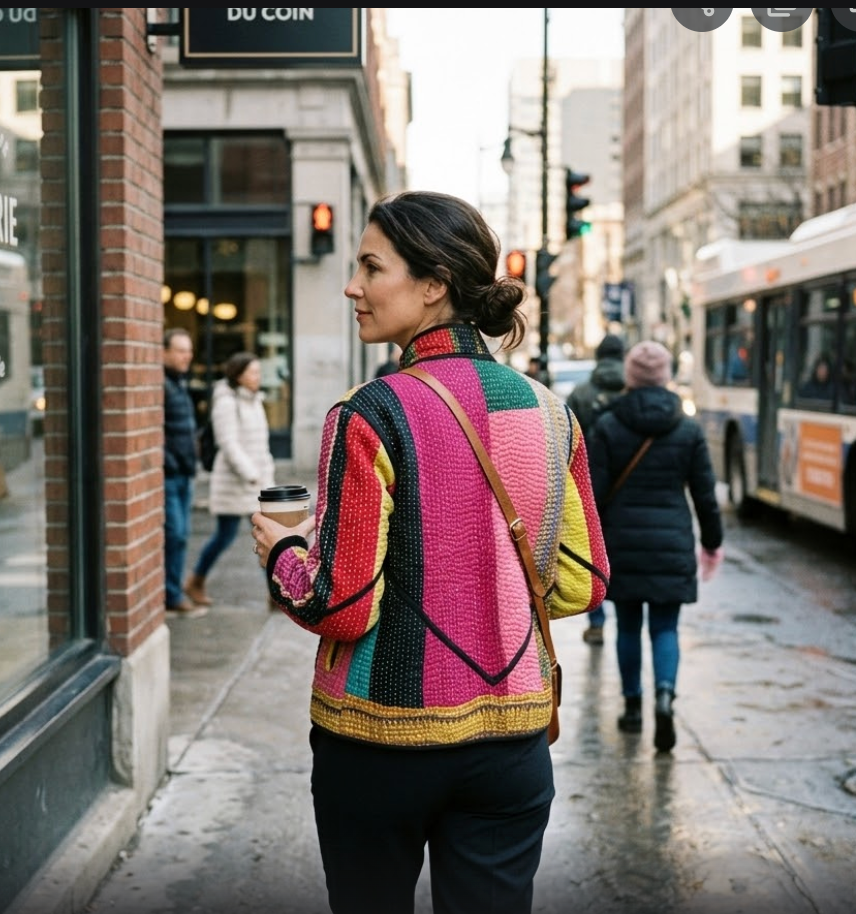 Veste Kantha réversible — Pièce unique n°016
