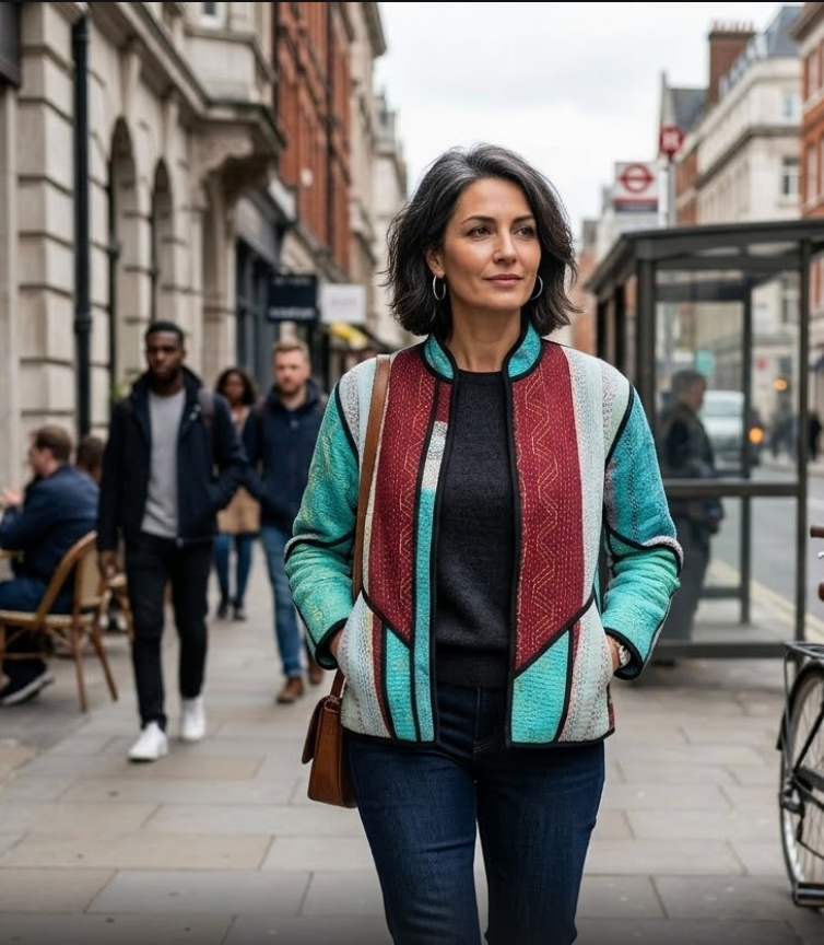 Veste Kantha réversible — Pièce unique n°018