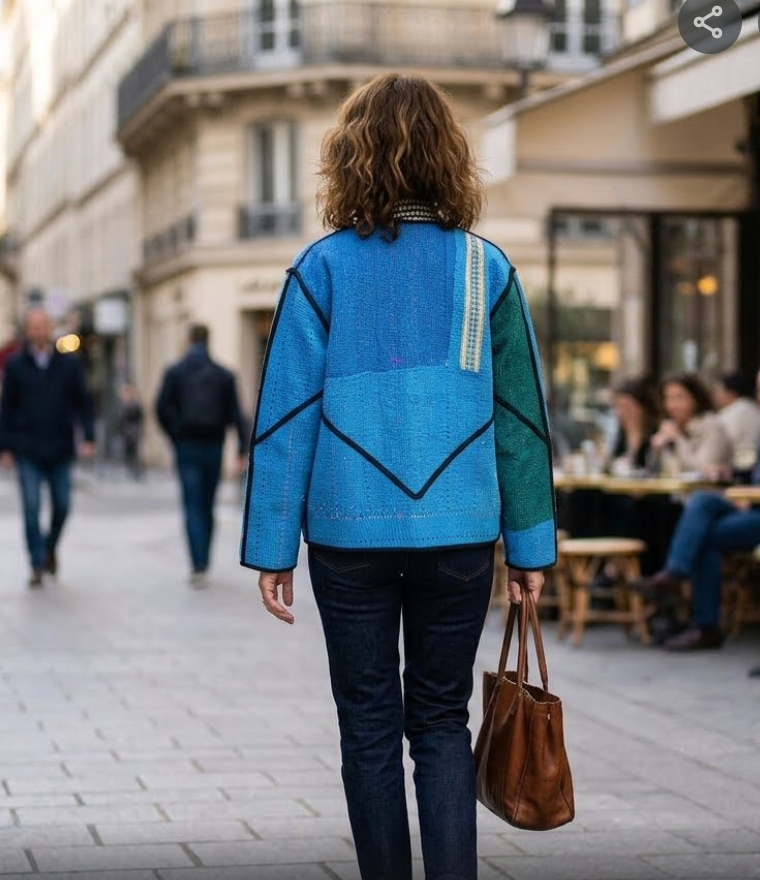 Veste Kantha réversible — Pièce unique n°020
