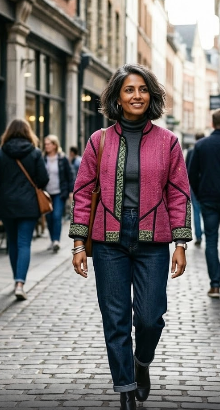 Veste Kantha réversible — Pièce unique n°032