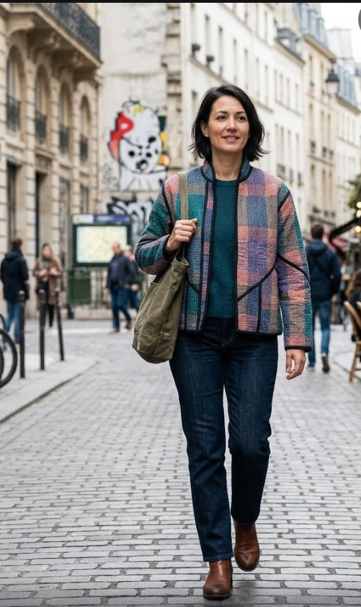 Veste Kantha réversible — Pièce unique n°034