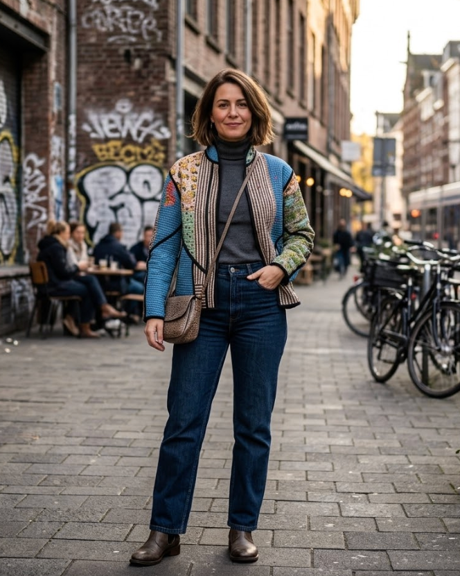 Veste Kantha réversible — Pièce unique n°035