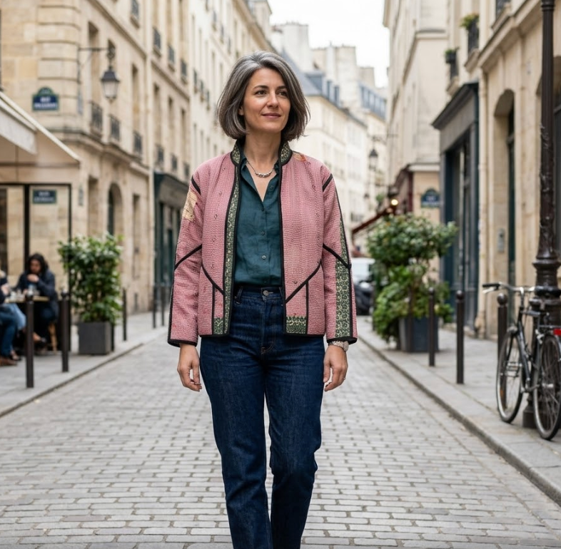 Veste Kantha réversible — Pièce unique n°042