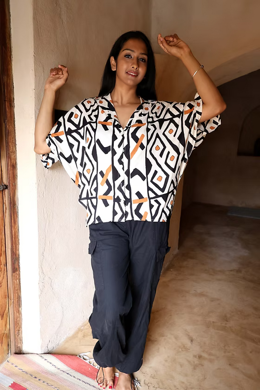 Chemisier Lunaria – blouse ample manches chauve-souris