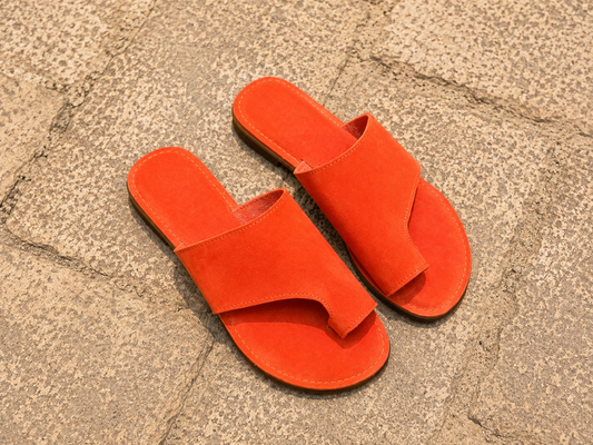 Sandales en cuir Orange
