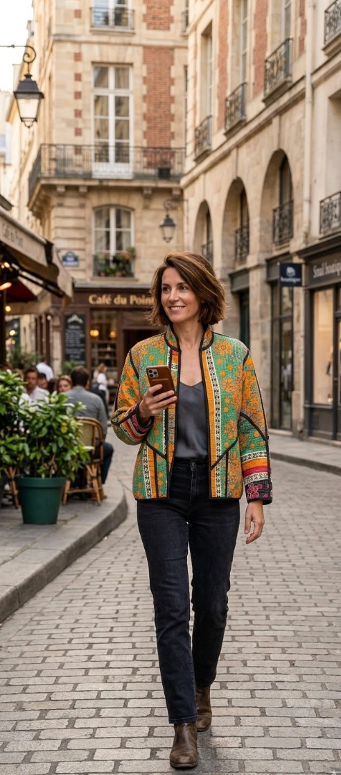 Veste Kantha réversible — Pièce unique n°001