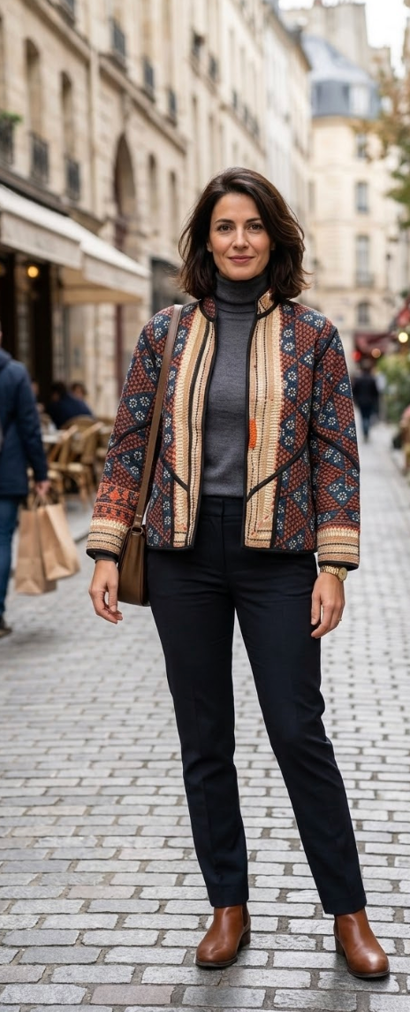 Veste Kantha réversible — Pièce unique n°002