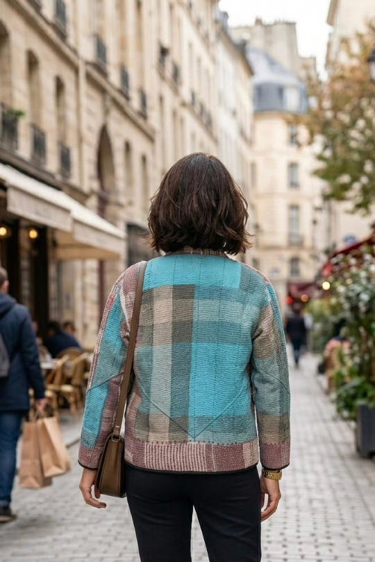 Veste Kantha réversible — Pièce unique n°002