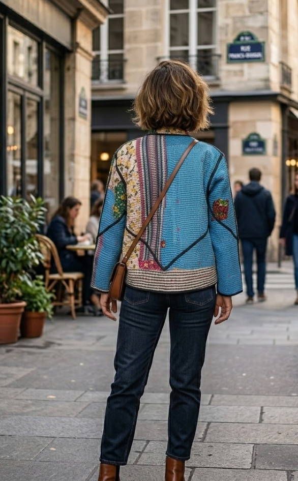 Veste Kantha réversible — Pièce unique n°003