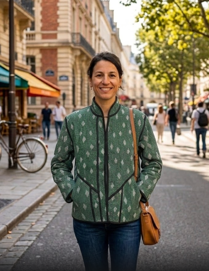 Veste Kantha réversible — Pièce unique n°004