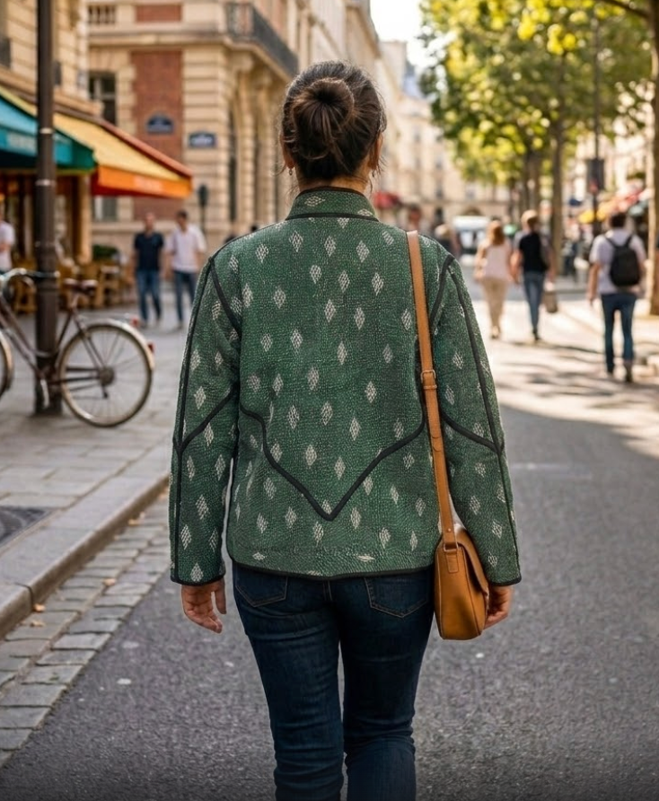 Veste Kantha réversible — Pièce unique n°004