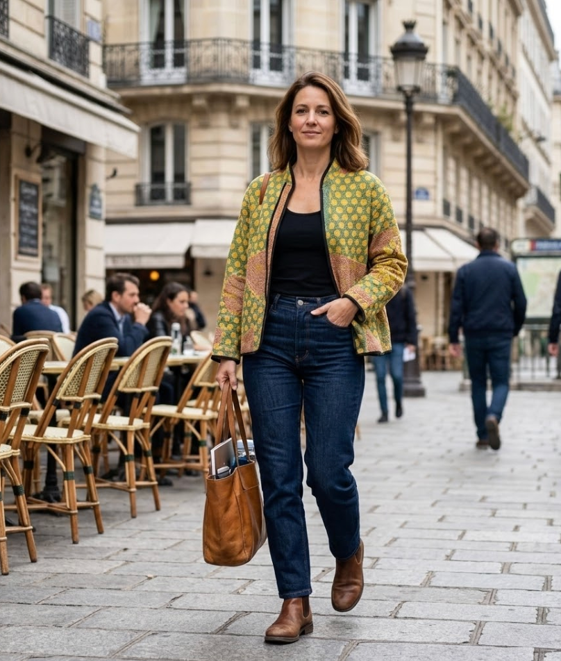 Veste Kantha réversible — Pièce unique n°004