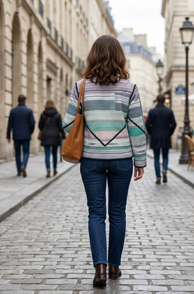 Veste Kantha réversible — Pièce unique n°006