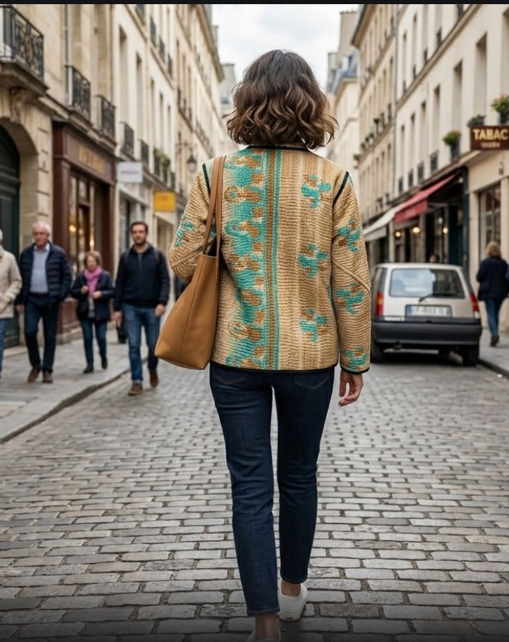 Veste Kantha réversible — Pièce unique n°009