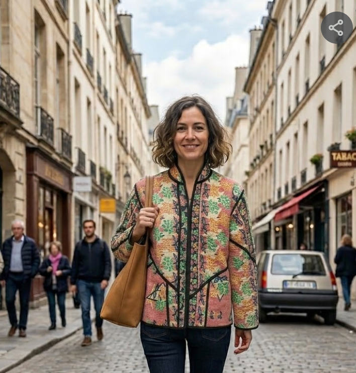 Veste Kantha réversible — Pièce unique n°010
