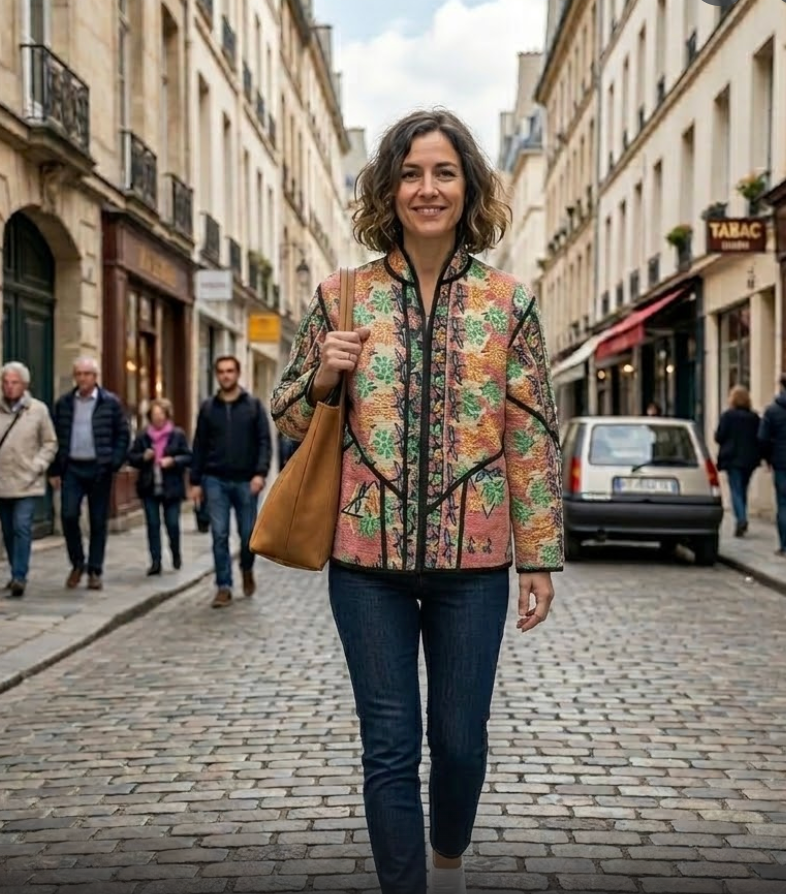 Veste Kantha réversible — Pièce unique n°010