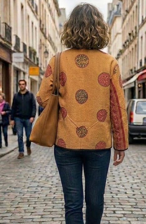 Veste Kantha réversible — Pièce unique n°010