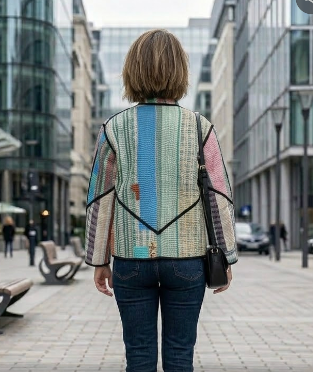Veste Kantha réversible — Pièce unique n°012