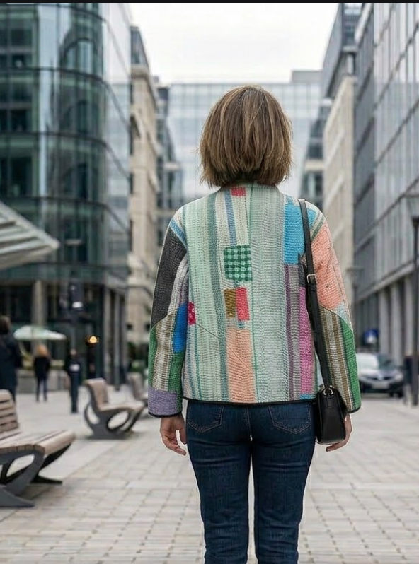 Veste Kantha réversible — Pièce unique n°012
