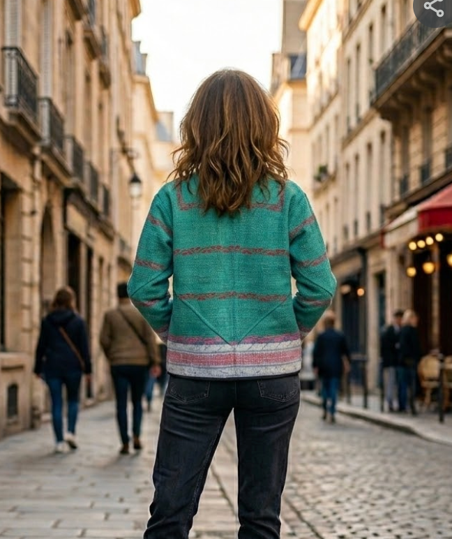 Veste Kantha réversible — Pièce unique n°013