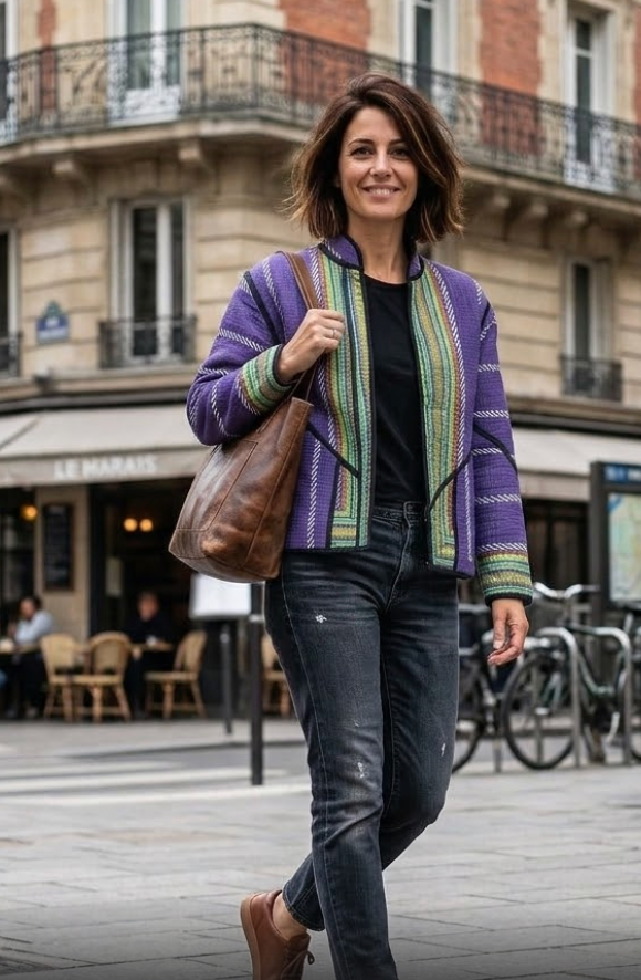 Veste Kantha réversible — Pièce unique n°014