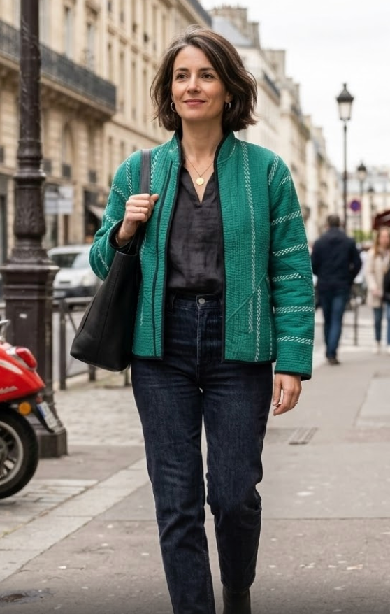 Veste Kantha réversible — Pièce unique n°014
