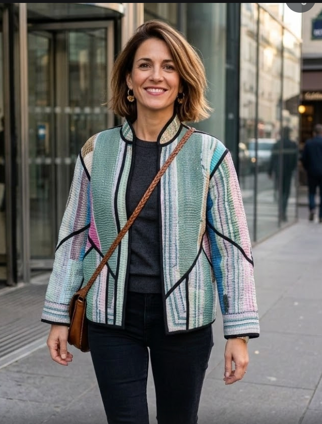 Veste Kantha réversible — Pièce unique n°015