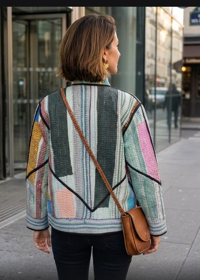 Veste Kantha réversible — Pièce unique n°015