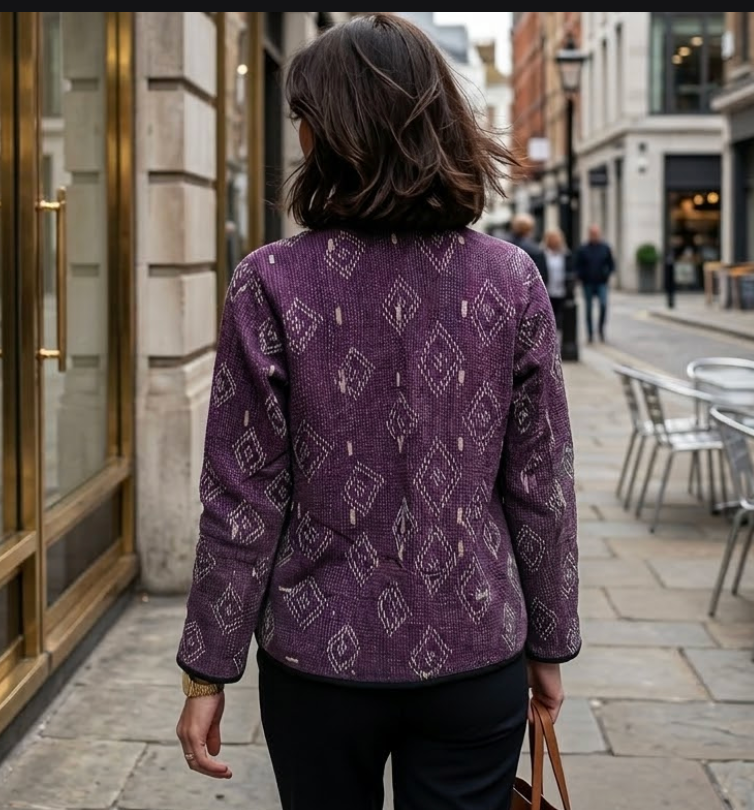 Veste Kantha réversible — Pièce unique n°017