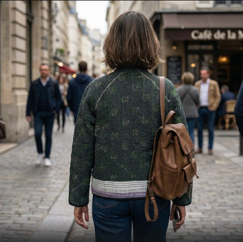 Veste Kantha réversible — Pièce unique n°019