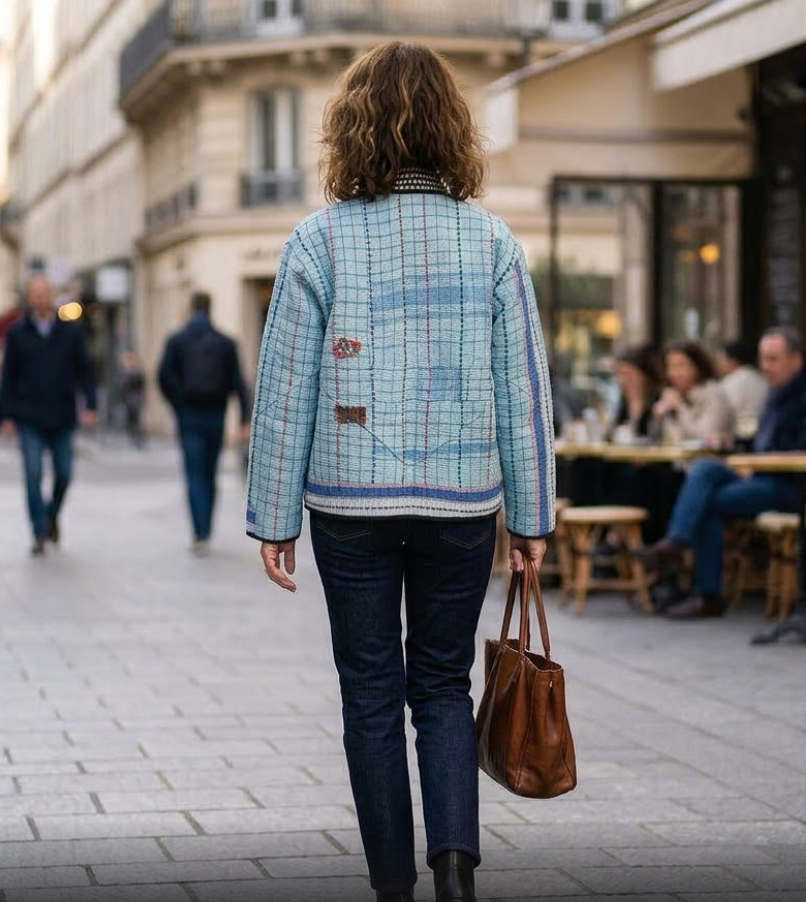 Veste Kantha réversible — Pièce unique n°020