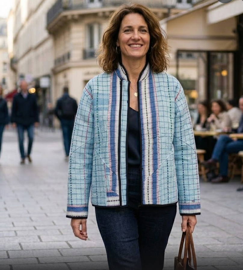 Veste Kantha réversible — Pièce unique n°020