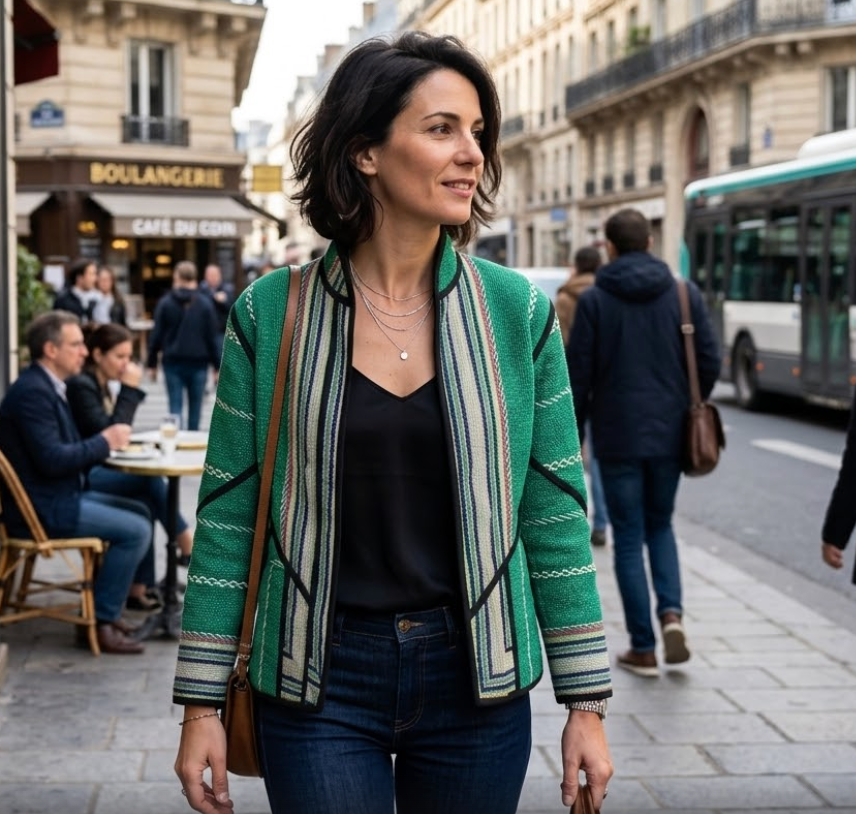Veste Kantha réversible — Pièce unique n°021