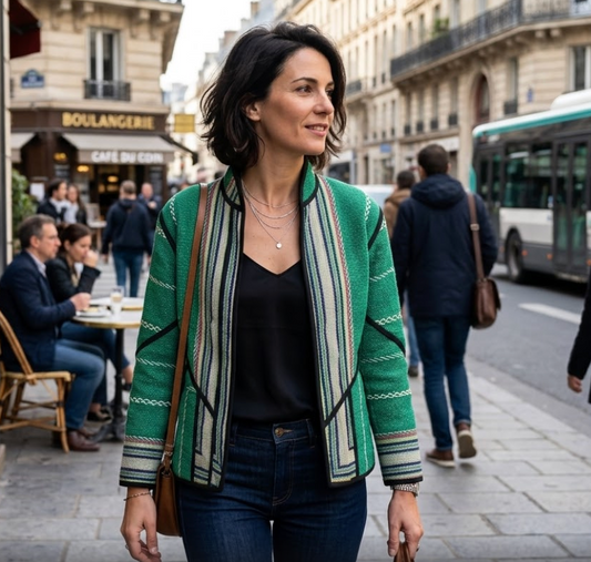Veste Kantha réversible — Pièce unique n°021