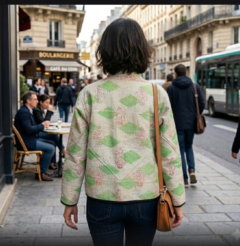 Veste Kantha réversible — Pièce unique n°021