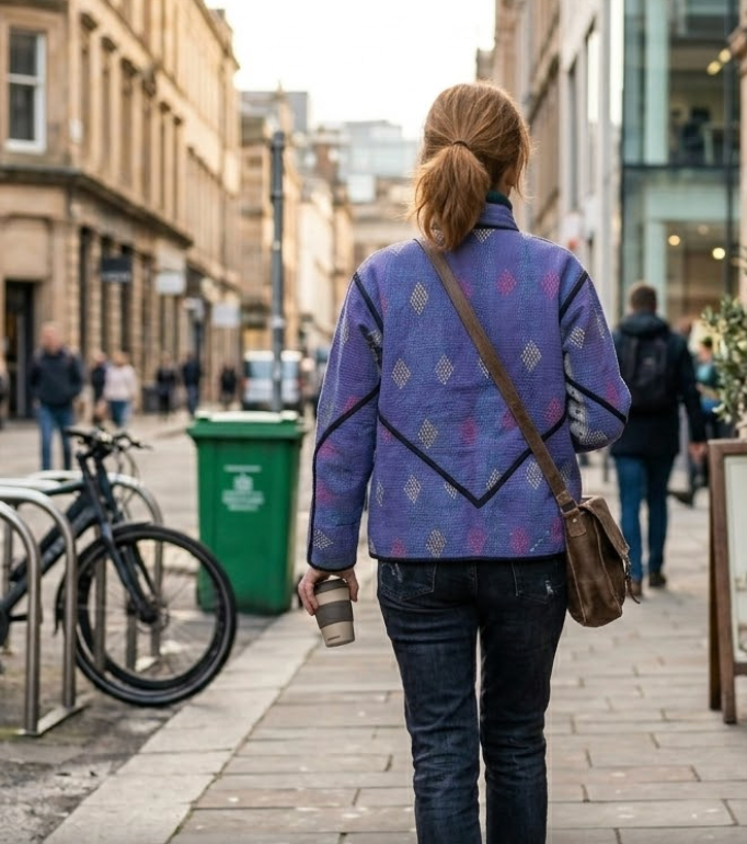 Veste Kantha réversible — Pièce unique n°022