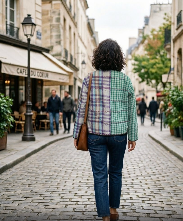 Veste Kantha réversible — Pièce unique n°023