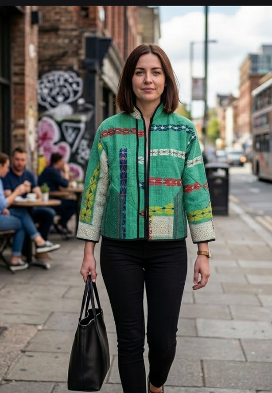 Veste Kantha réversible — Pièce unique n°024