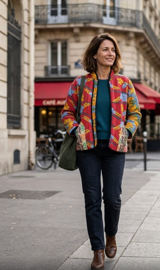 Veste Kantha réversible — Pièce unique n°025