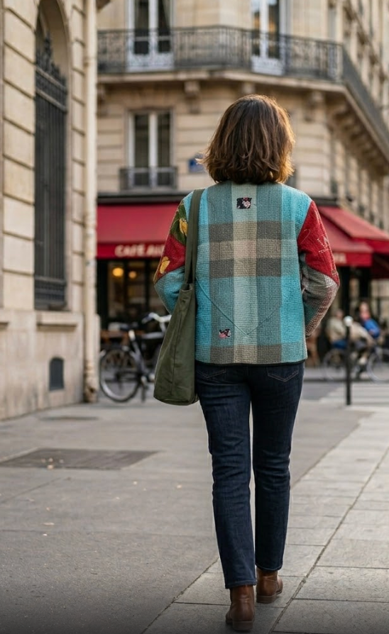Veste Kantha réversible — Pièce unique n°026