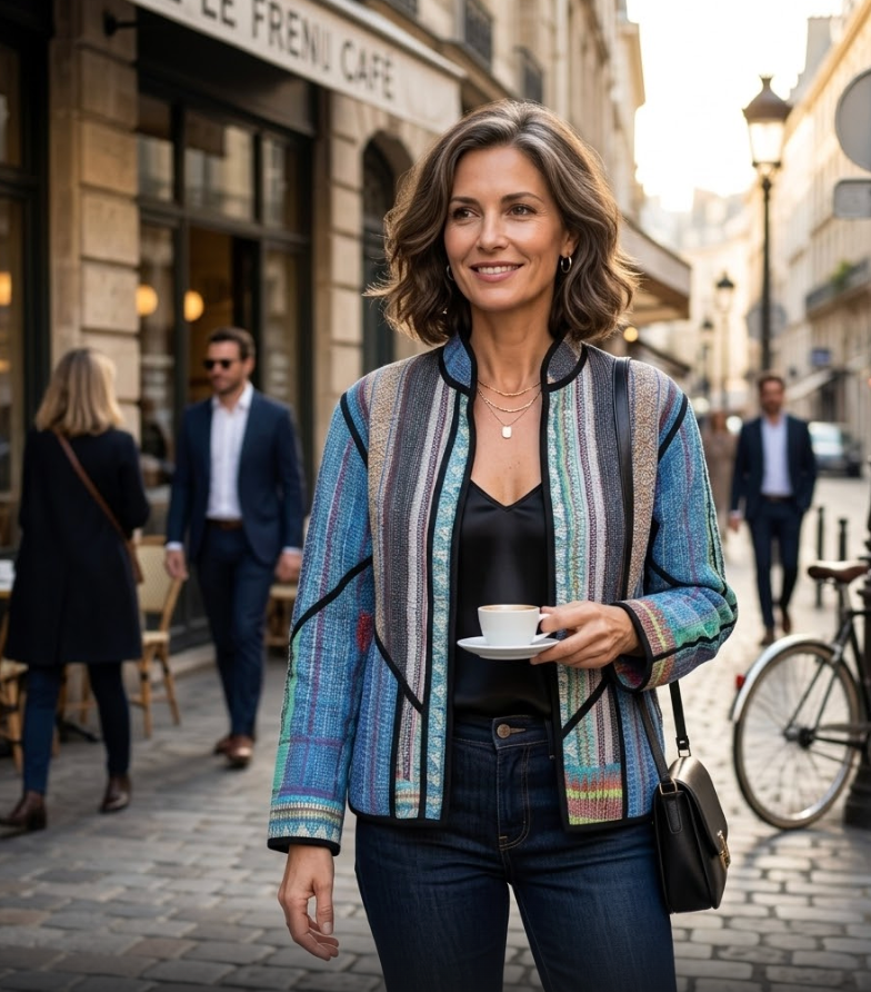Veste Kantha réversible — Pièce unique n°027