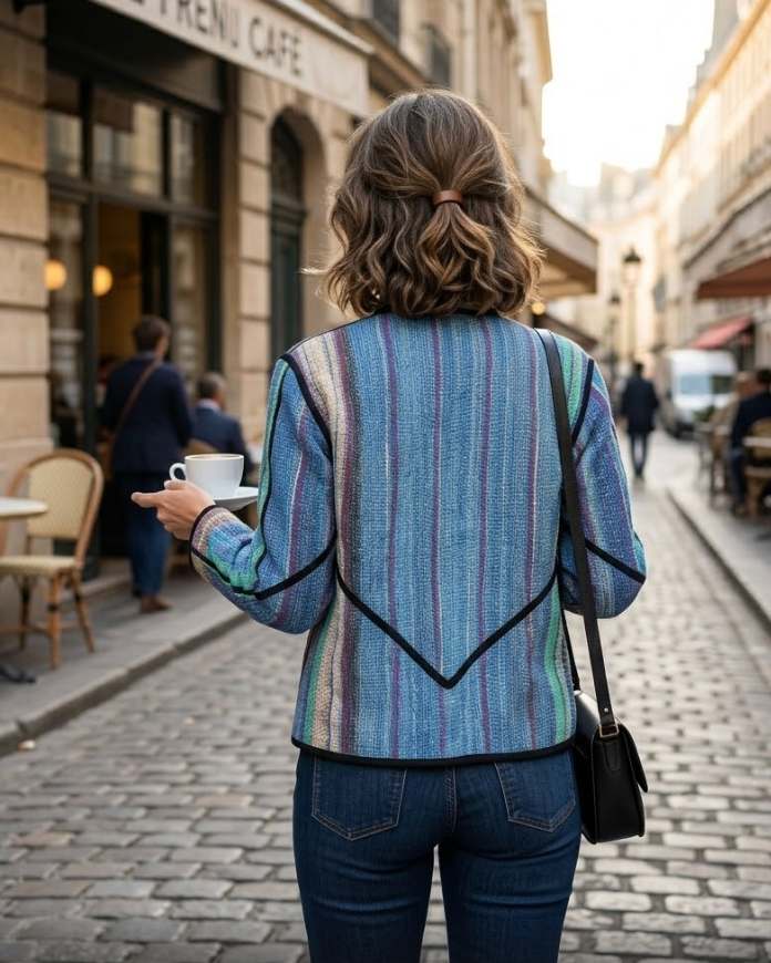 Veste Kantha réversible — Pièce unique n°027