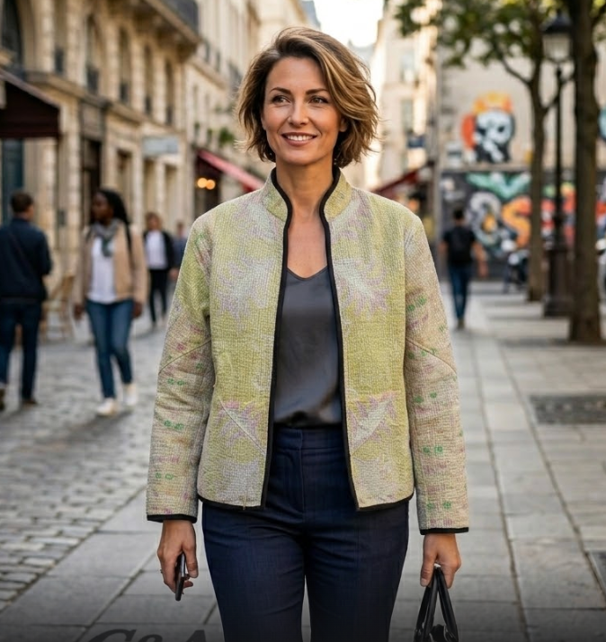 Veste Kantha réversible — Pièce unique n°028