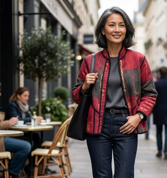 Veste Kantha réversible — Pièce unique n°029