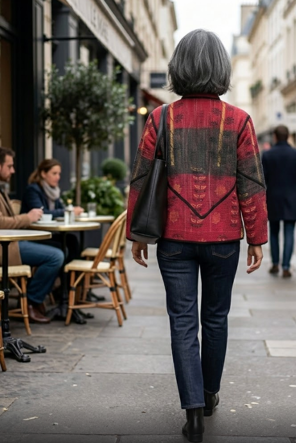 Veste Kantha réversible — Pièce unique n°029