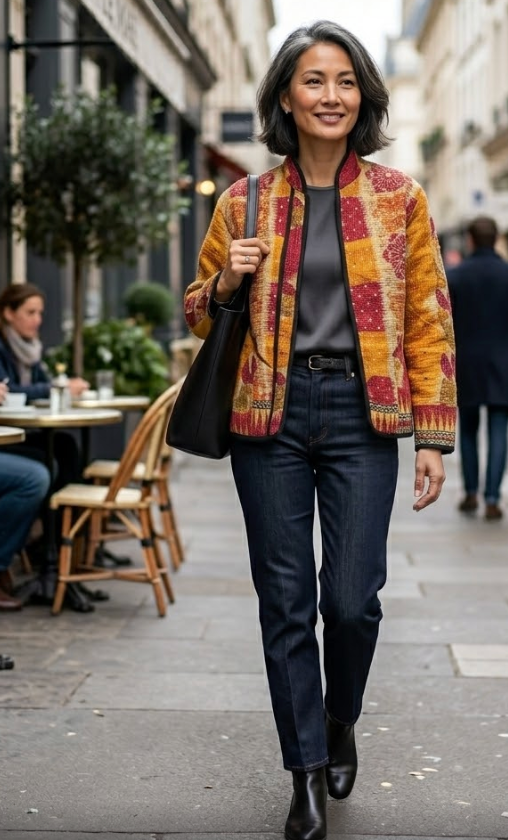 Veste Kantha réversible — Pièce unique n°029