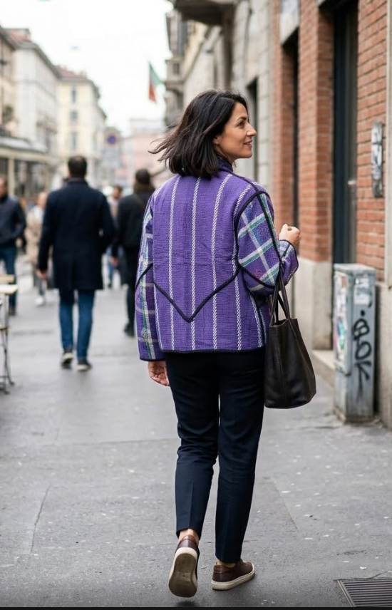 Veste Kantha réversible — Pièce unique n°030